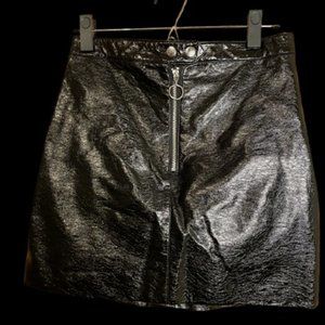 Black Faux Leather Skirt